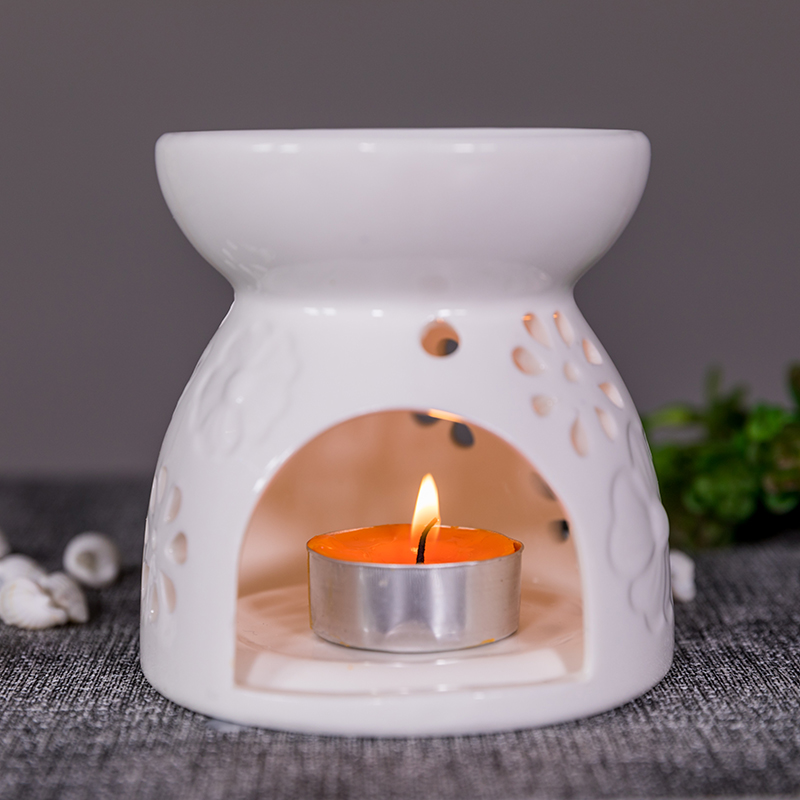 Customized wholesale fragrance ceramic candle oil burner with wax melt or candle
